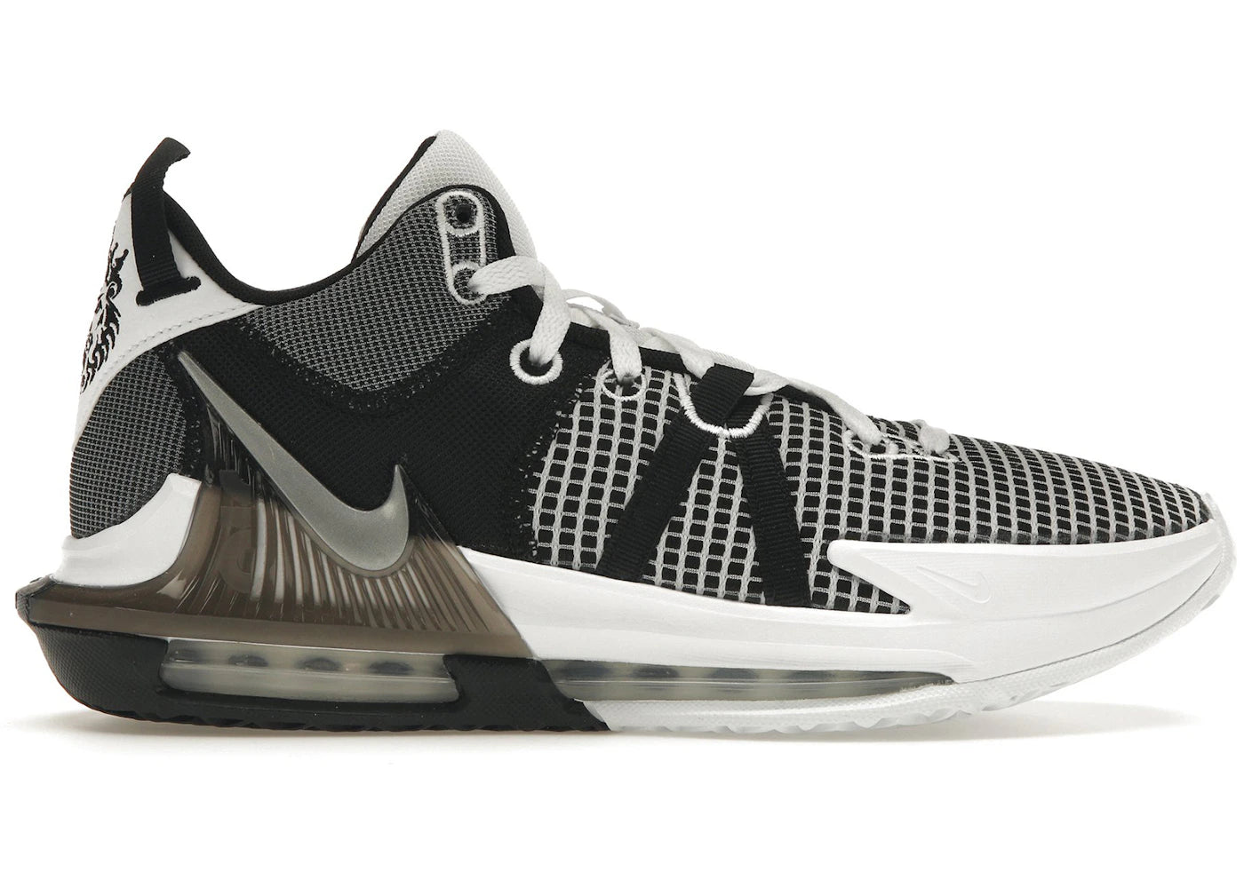 Nike LeBron Witness 7-White Black Metallic Silver