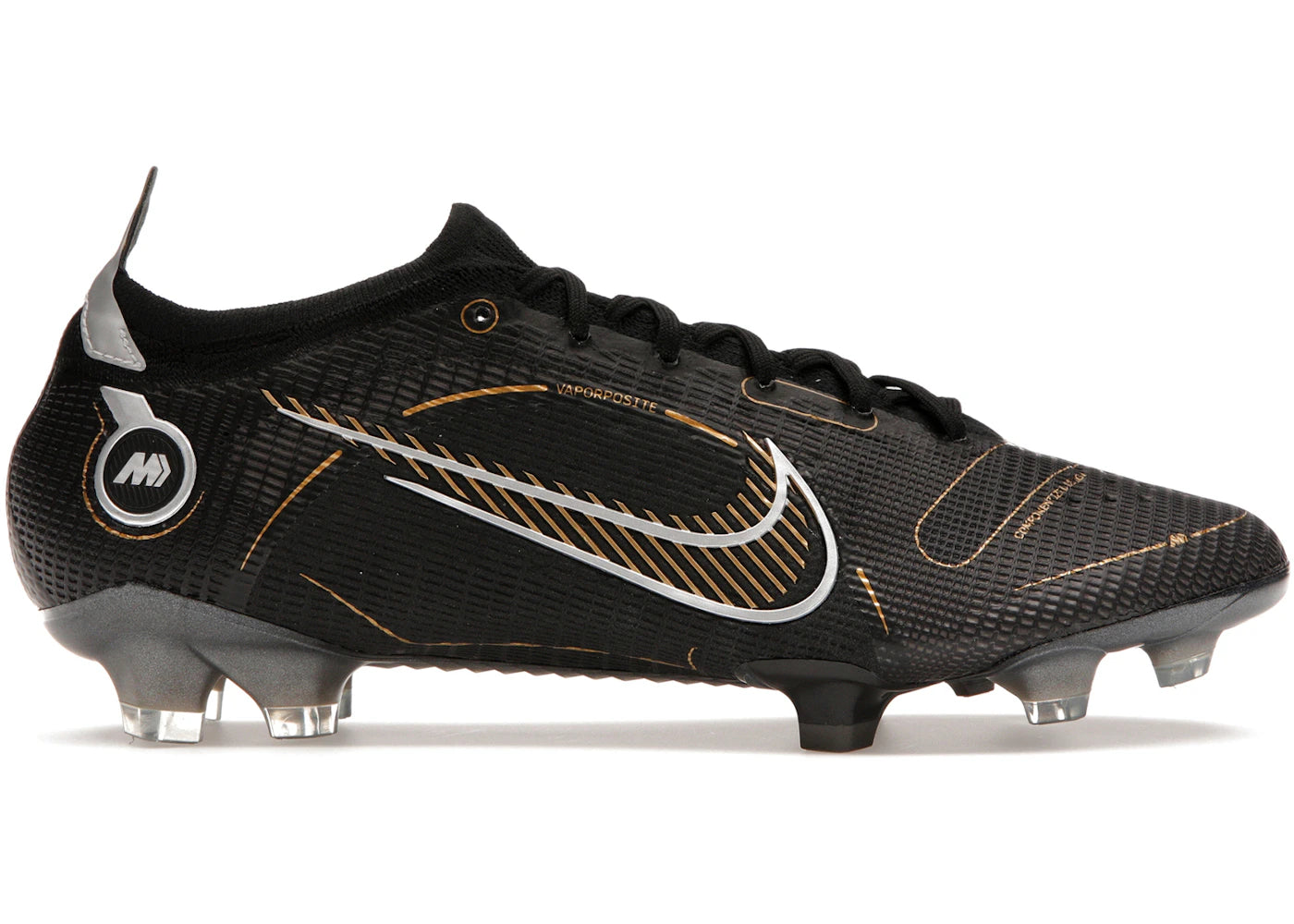Nike Mercurial Vapor 14 Elite FG-Black Metallic Silver Cave Stone Metallic Gold