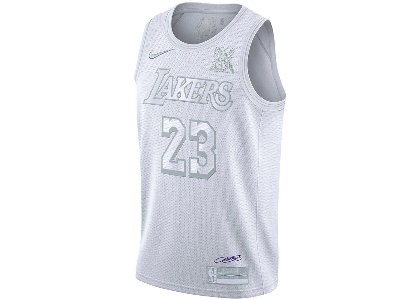 Nike NBA LA Lakers MVP Lebron James 23 Authentic Swingman Jersey-White
