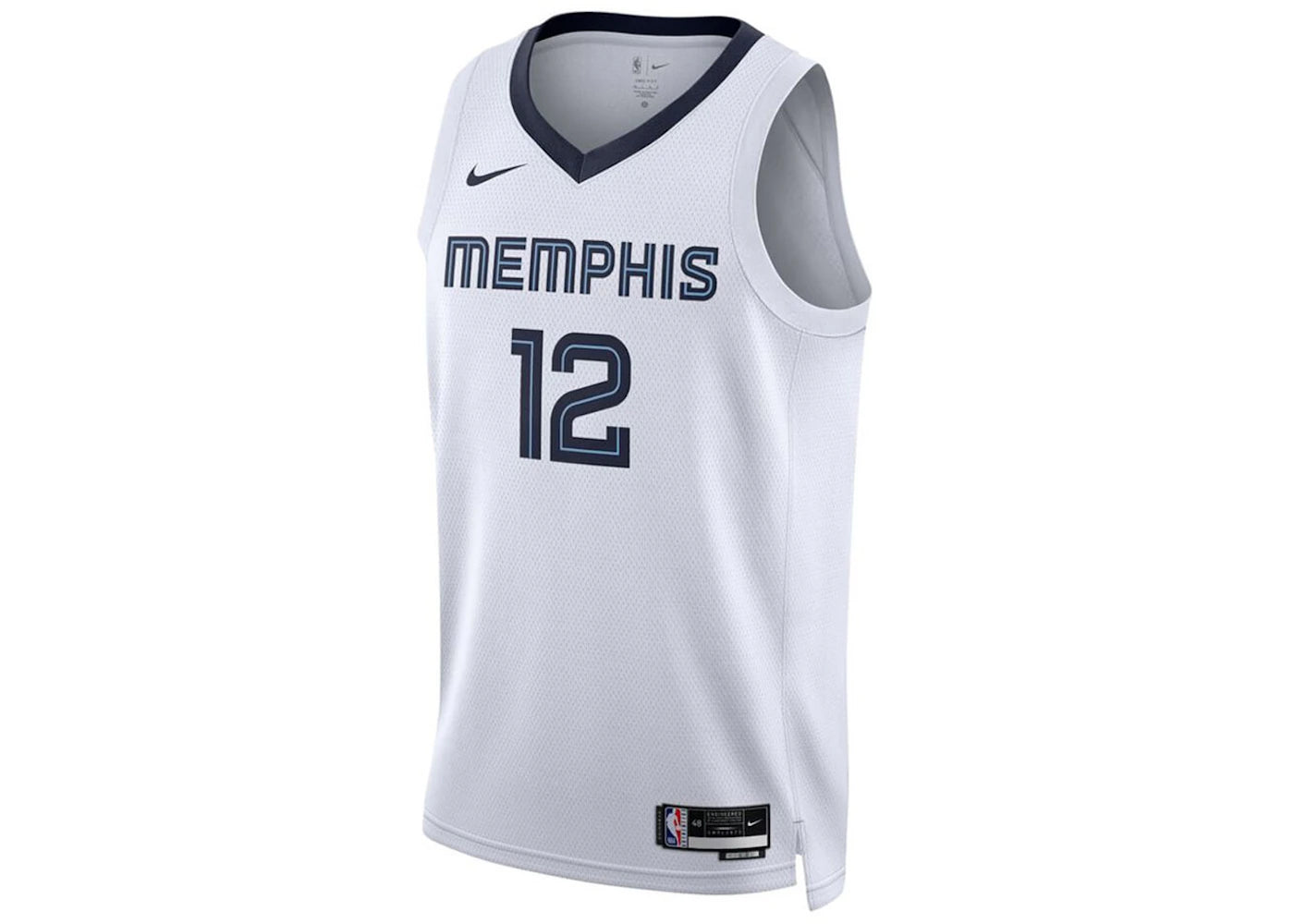 Nike NBA Memphis Grizzlies Ja Morant Association Edition Dri-FIT Swingman Jersey-White/Dark Blue