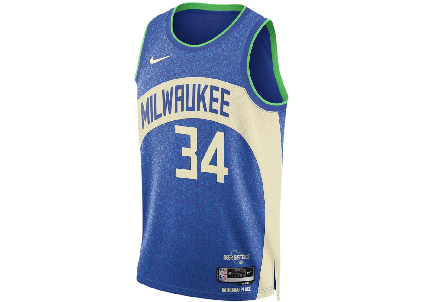 Nike NBA Milwaukee Bucks Giannis Antetokounmpo City Edition 23/24 Swingman Jersey-Multicolor