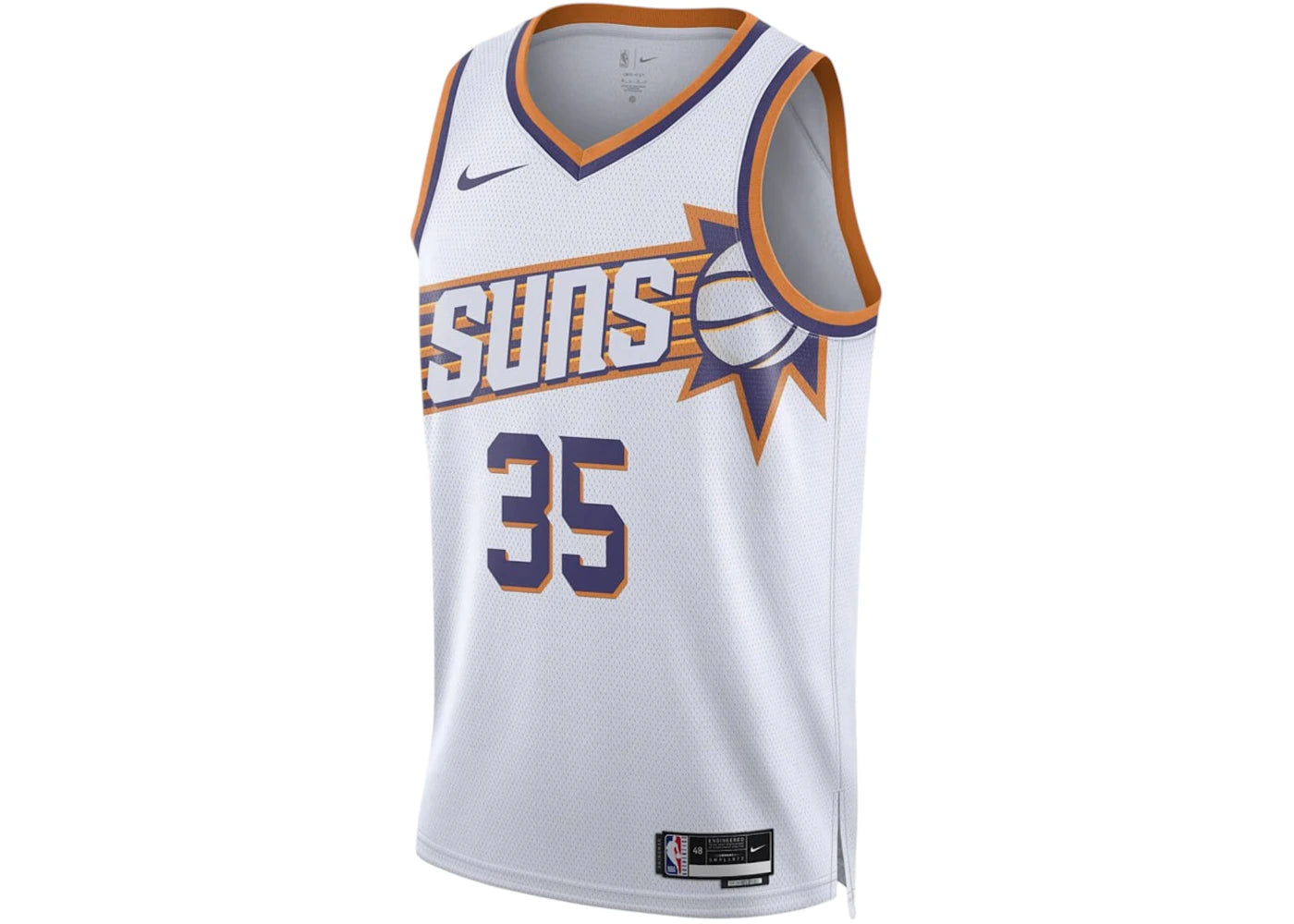 Nike NBA Phoenix Suns Kevin Durant Asociation Edition Dri-Fit Swingman T-shirt White/Purple/Orange