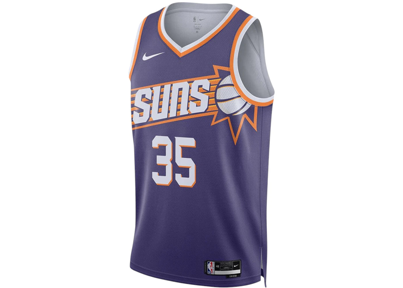 Nike NBA Phoenix Suns Kevin Durant Icon Edition Dri-Fit Swingman Jersey Purple/White/Orange