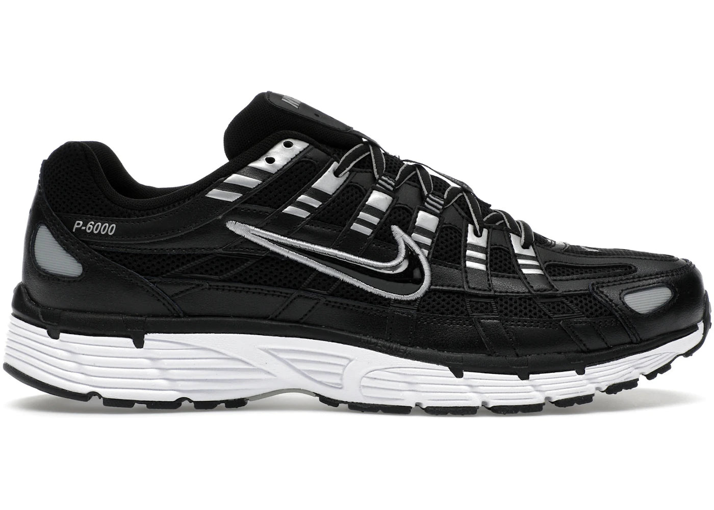 Nike P-6000-Black White Metallic Silver