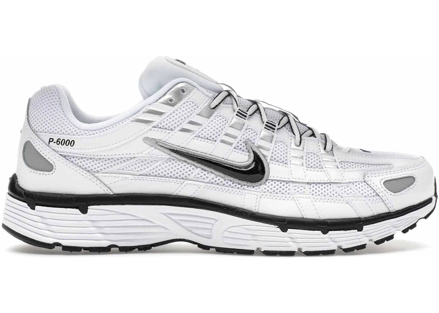 Nike P-6000-White Metallic Silver Black