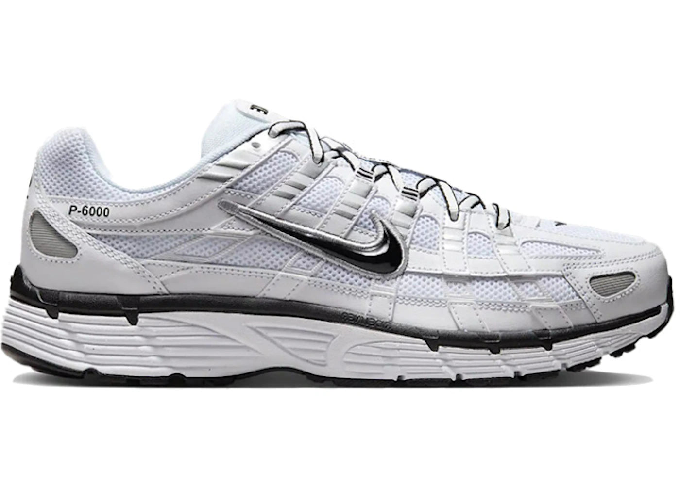 Nike P-6000-White Metallic Silver Black