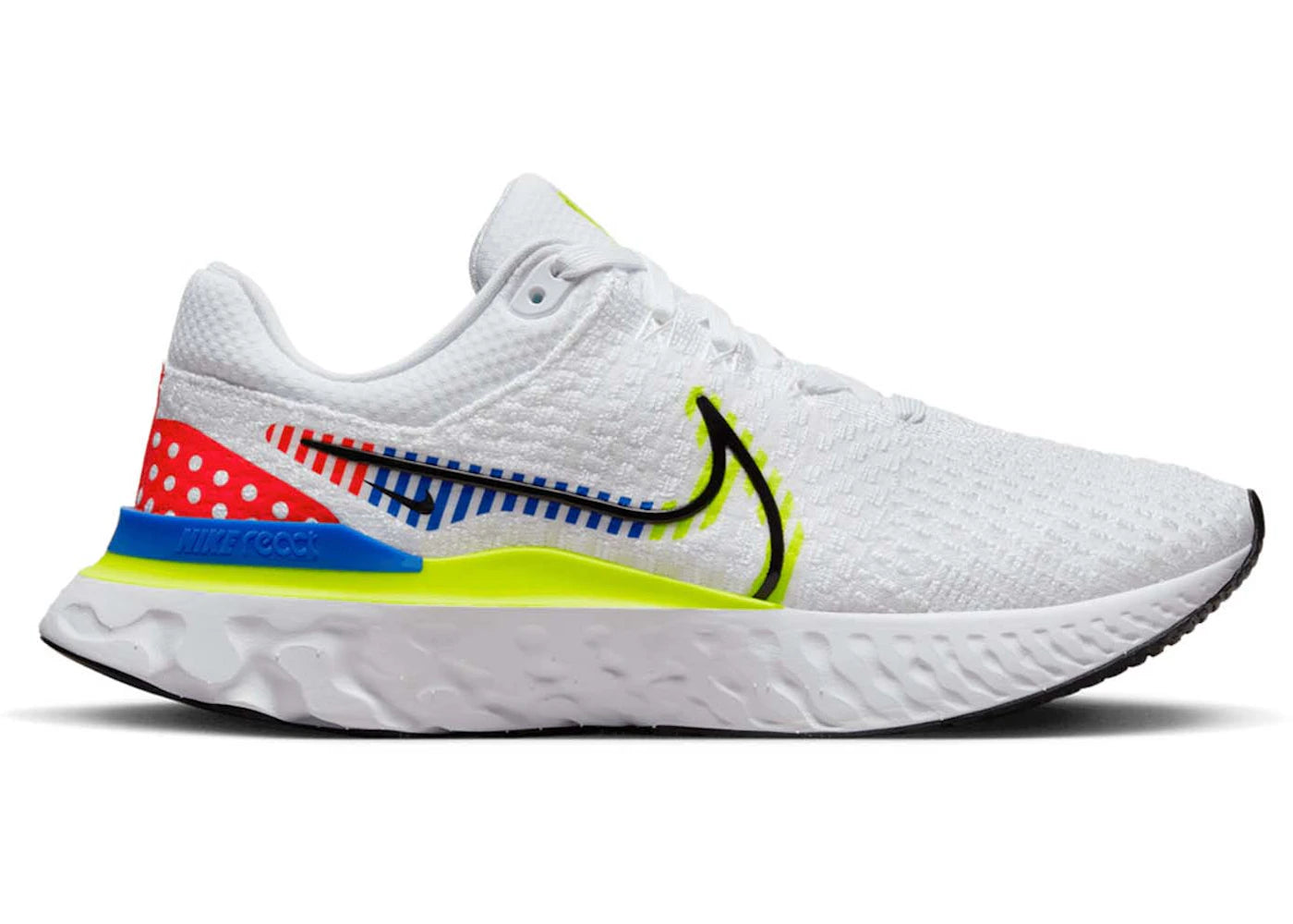 Nike React Infinity Run Flyknit 3 Premium-White Volt Racer Blue