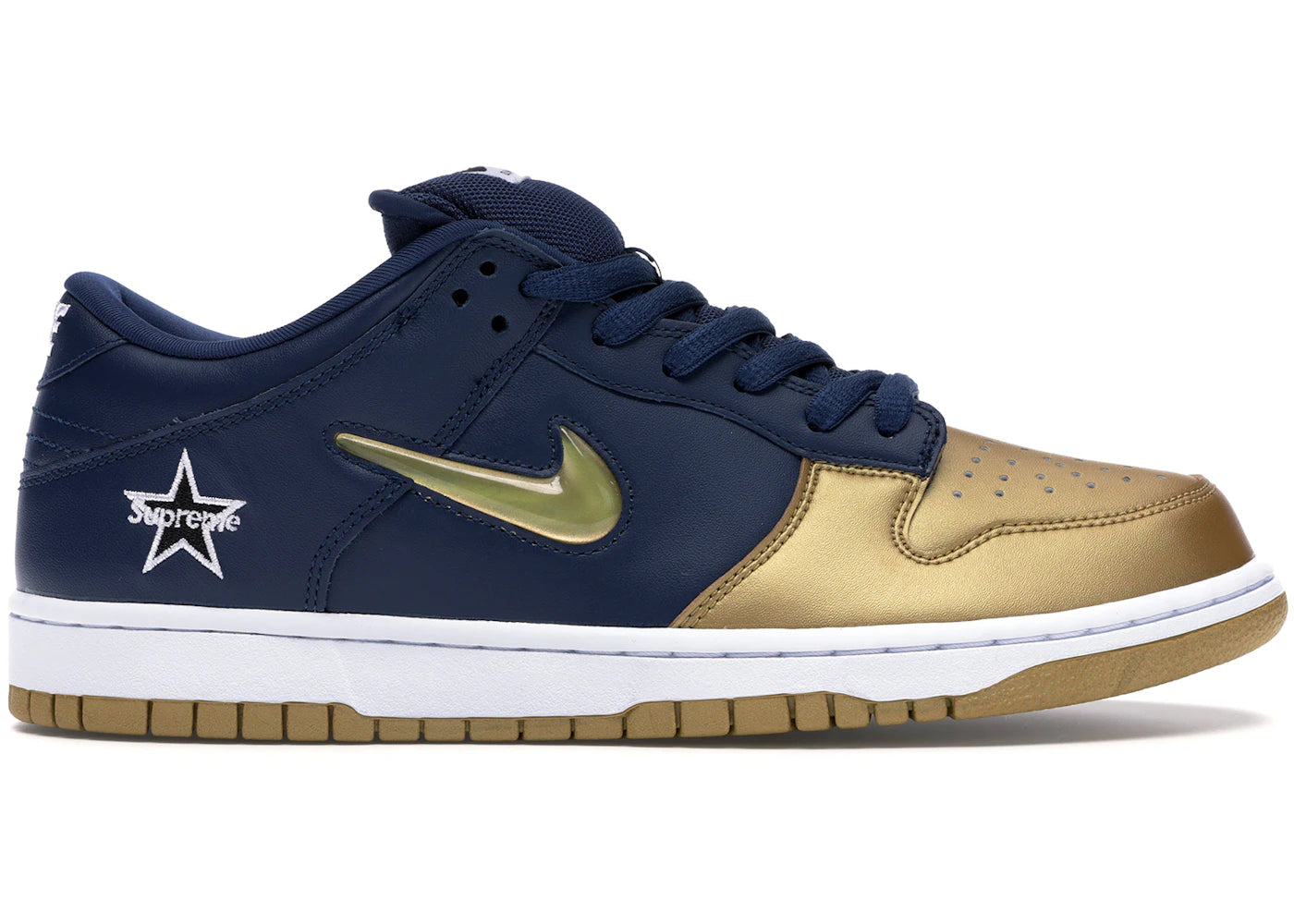 Nike SB Dunk Low-Supreme Jewel Swoosh Gold