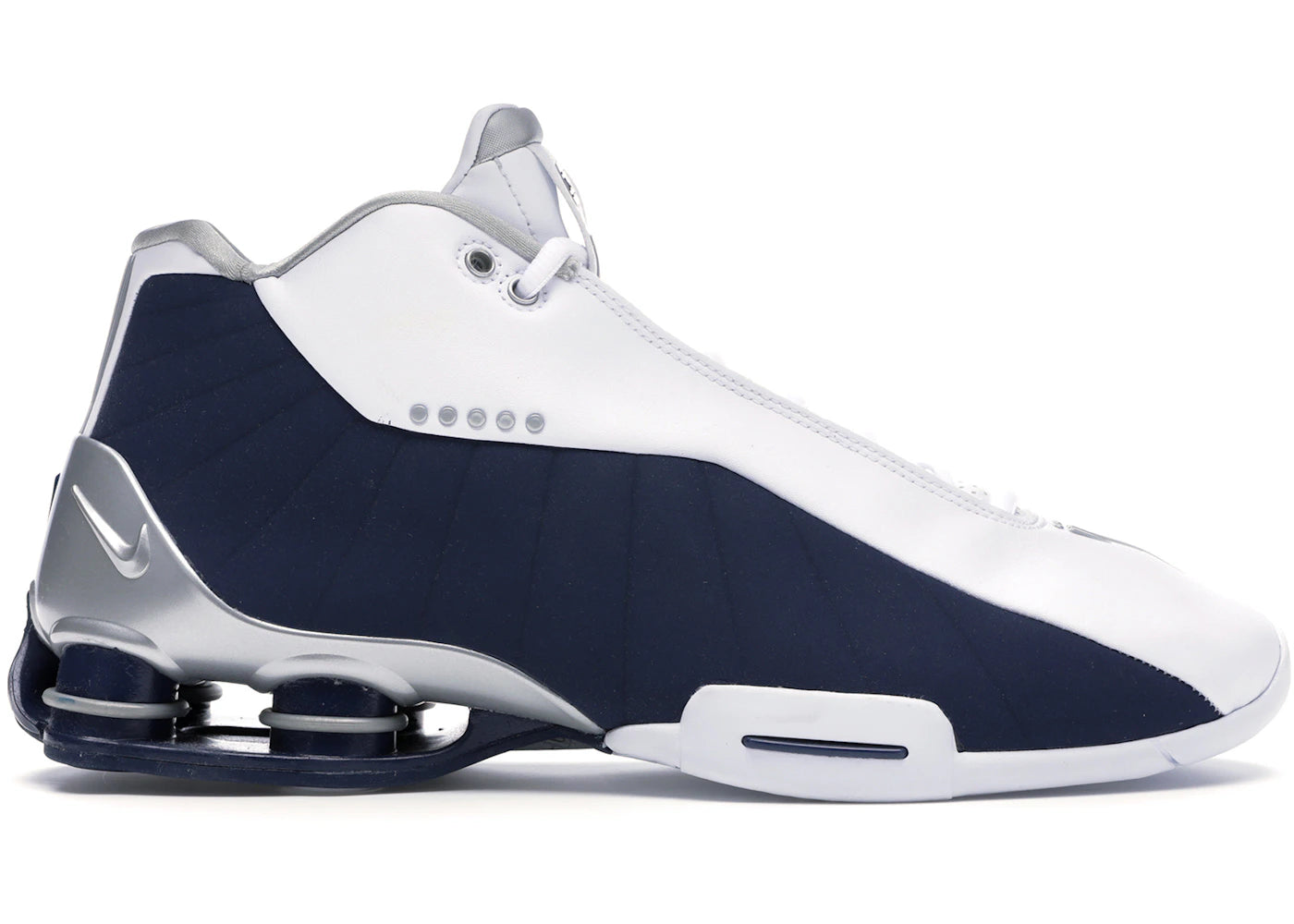 Nike Shox BB4-White Silver Navy