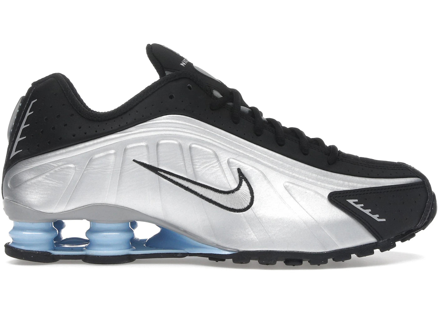 Nike Shox R4-Metallic Silver Black Psychic Blue