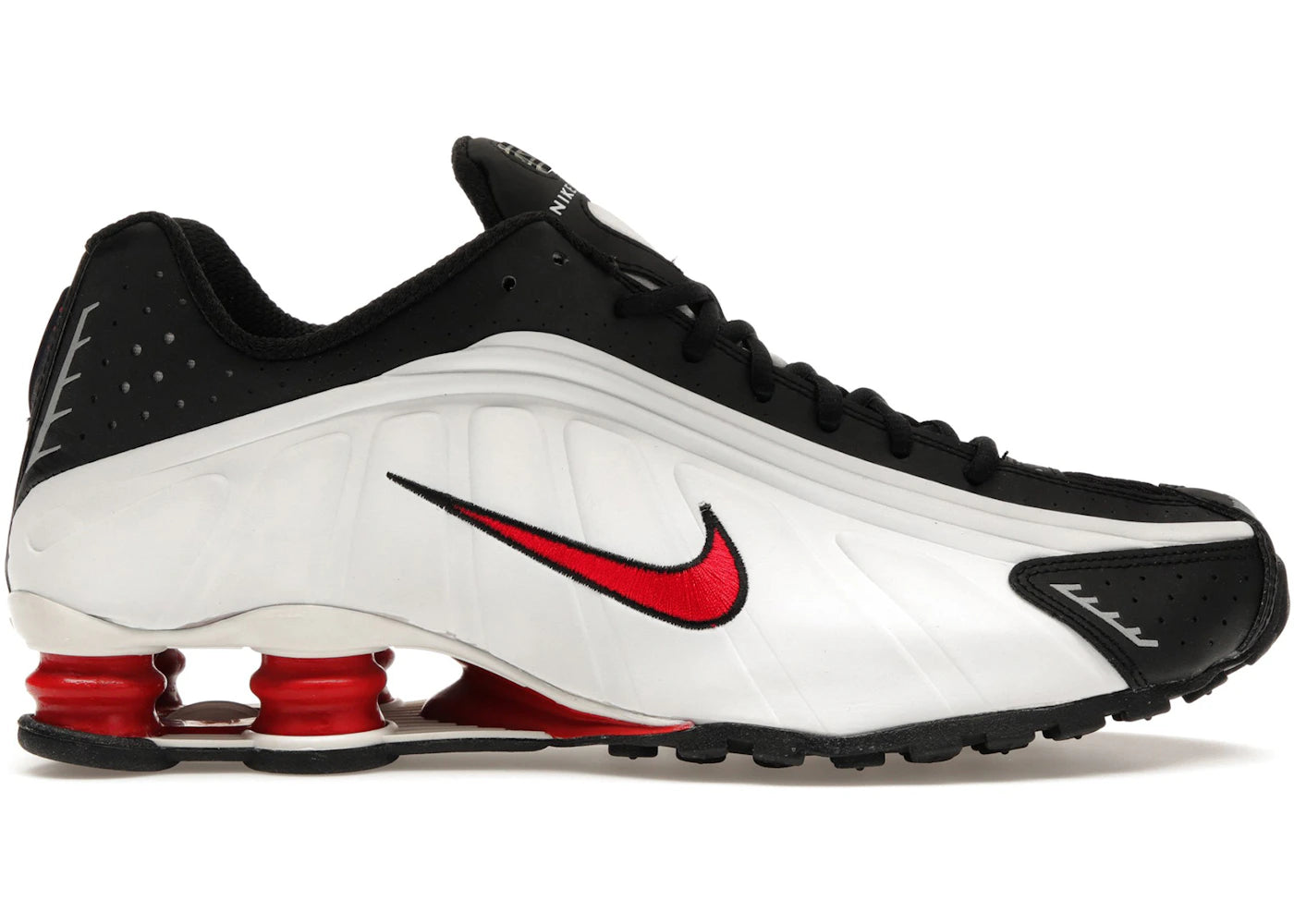 Nike Shox R4-Platinum Tint University Red Black