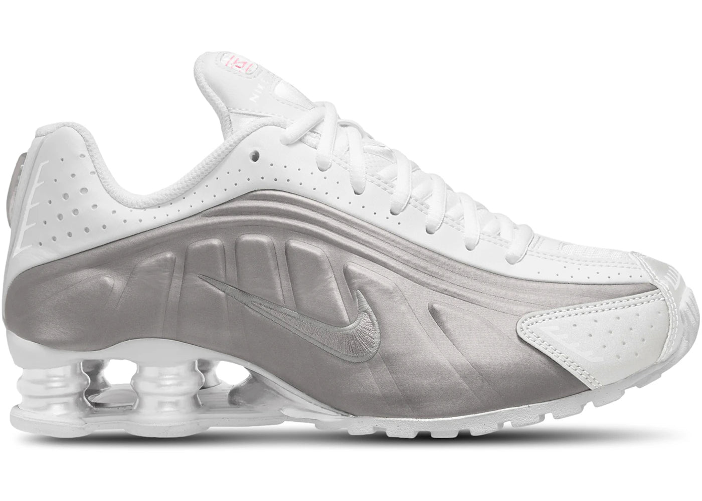 Nike Shox R4-White Bright Crimson Metallic Silver (GS)