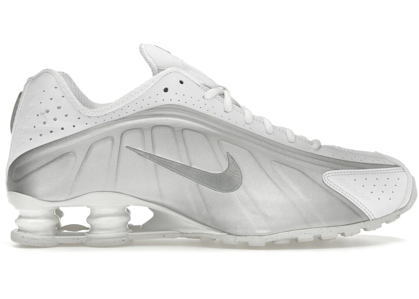 Nike Shox R4-White Bright Crimson Metallic Silver