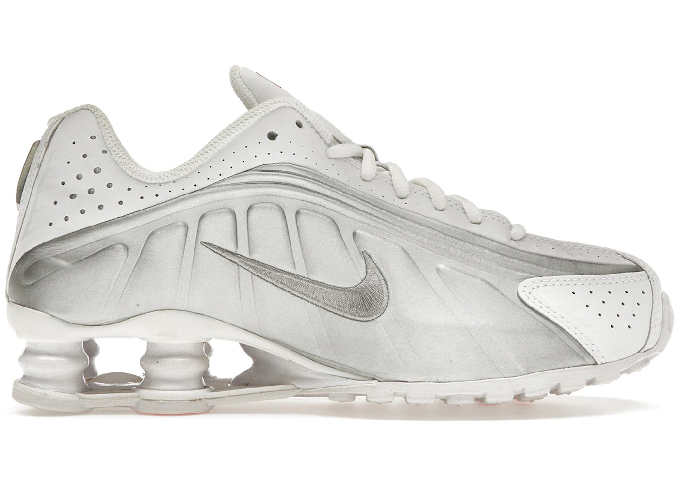 Nike Shox R4-White Metallic Silver (GS)