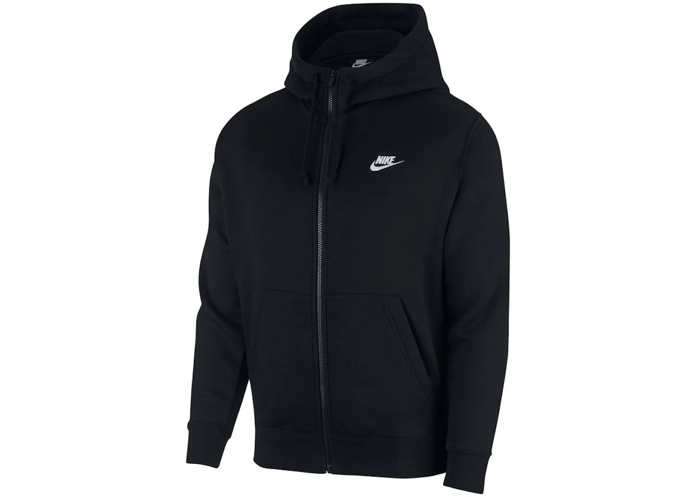 Nike Sportswear Club Fleece Full-Zip Hoodie-Black/Black/White