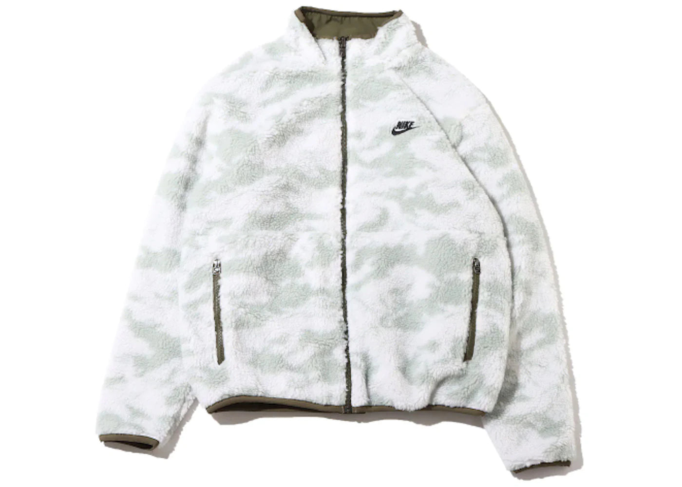 Nike Sportswear Club Fleece Plus Reversible Winterized Top Jacket Medium Olive/Black - main view