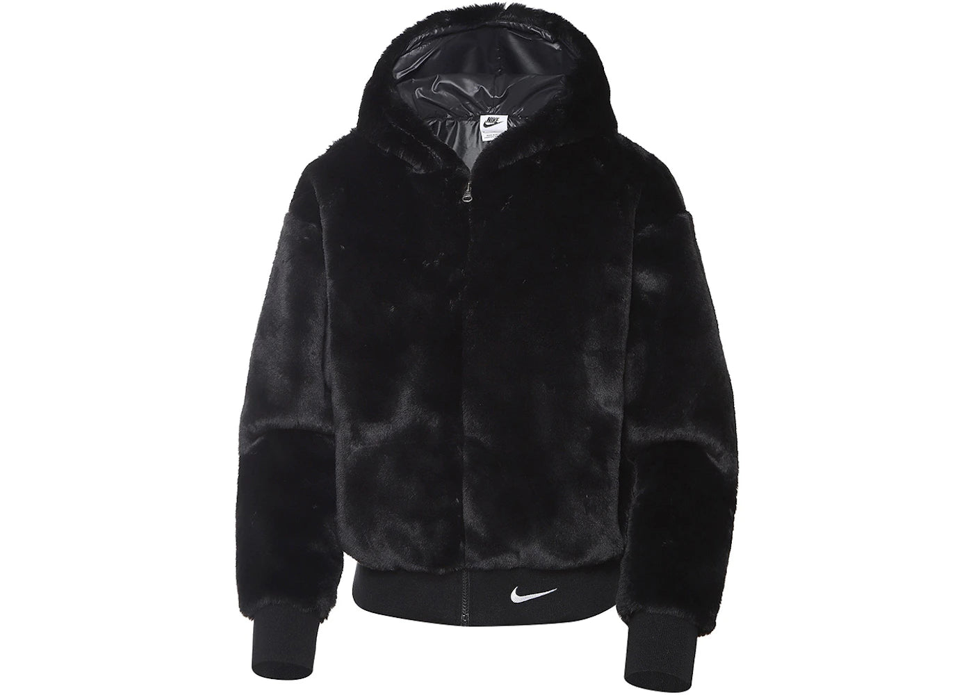 Nike Sportswear Essentials Faux Fur Jacket-Black/White