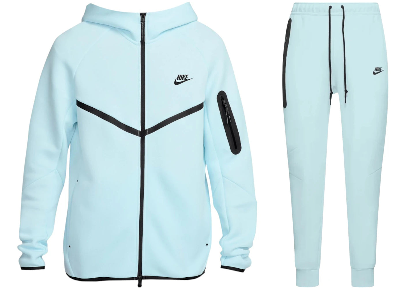 Nike Sportswear Tech Fleece Full Zip Hoodie & Jogger Set-Glacier Blue