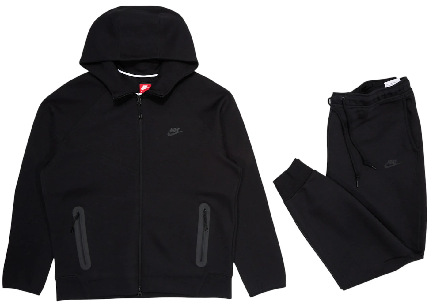 Nike Sportswear Tech Fleece Full-Zip Hoodie & Joggers Set-Black/Black