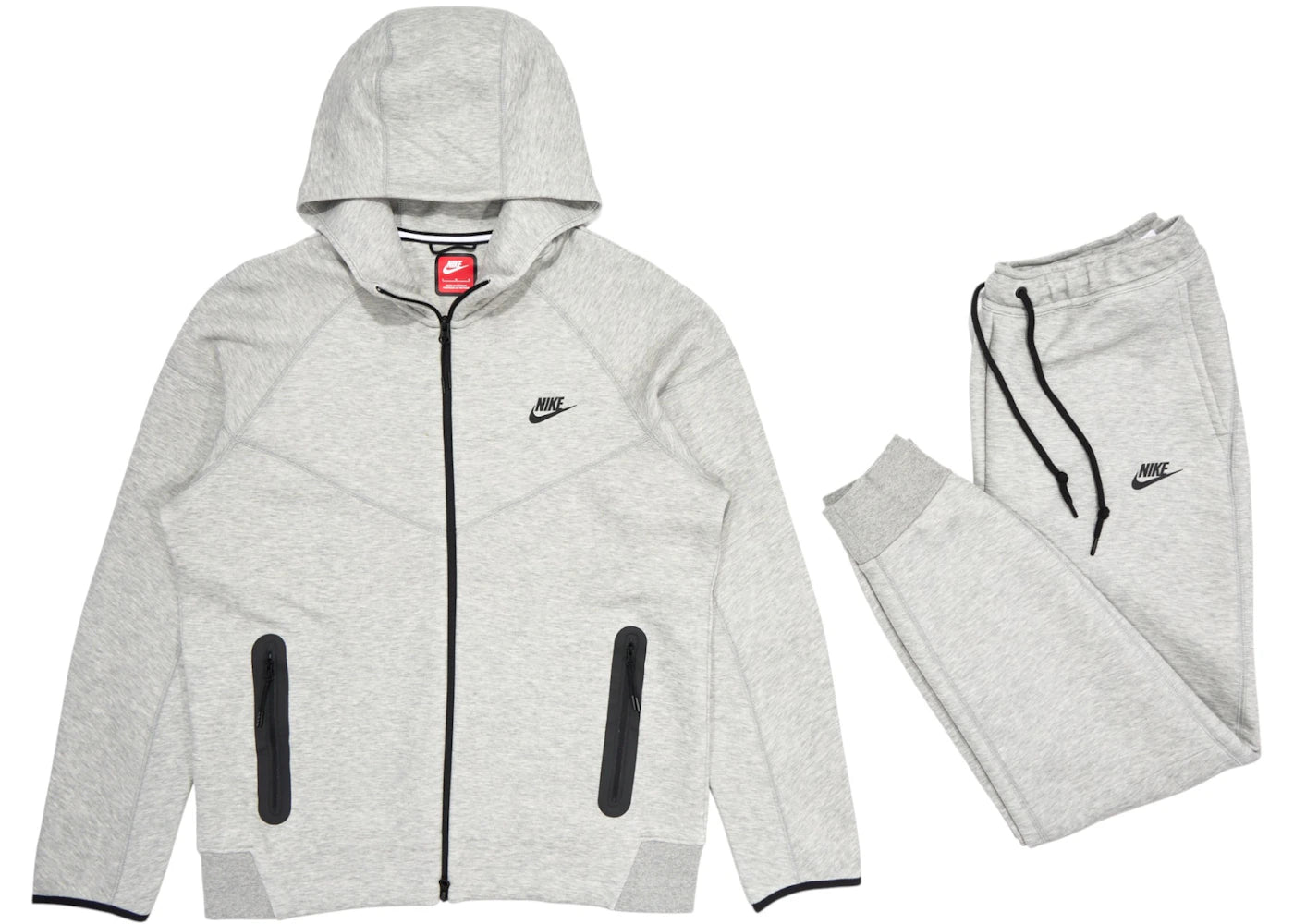 Nike Sportswear Tech Fleece Full-Zip Hoodie & Joggers Set-Dark Heather Grey/Black