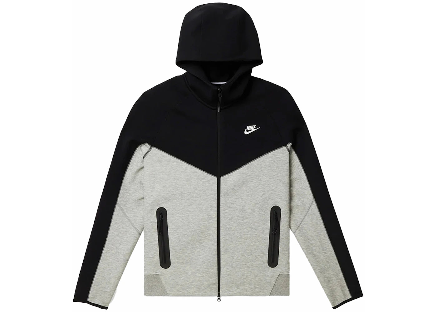 Nike Sportswear Tech Fleece Windrunner Full-Zip Hoodie-Dark Grey Heather/Black/White