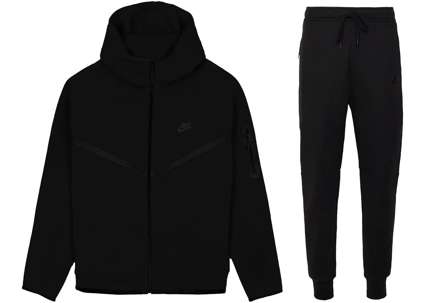 Nike Sportswear Tech Fleece Windrunner Full Zip Hoodie & Pant Set (FW24)-Black/Black