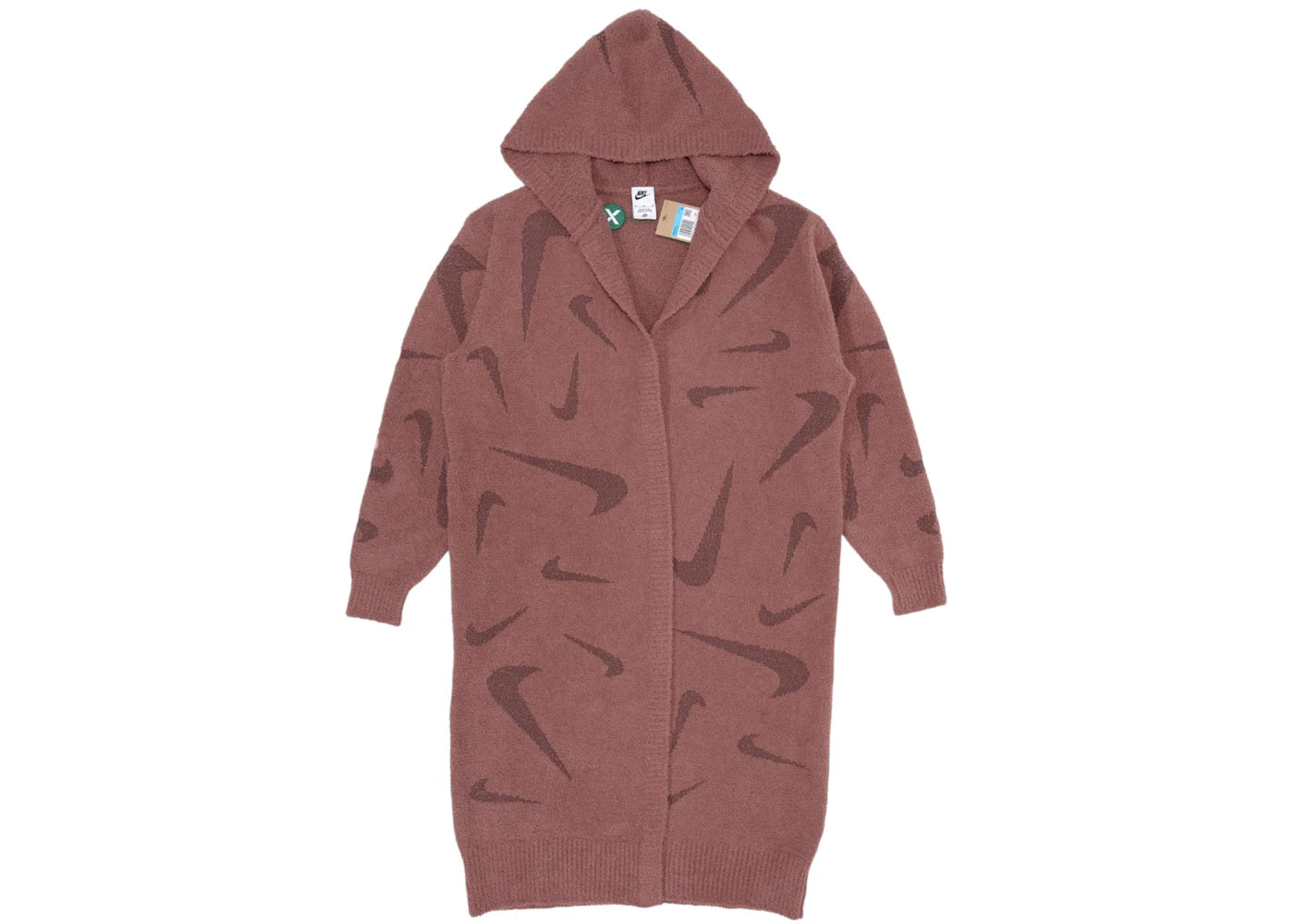 Nike Sportswear Women's Phoenix Cozy Boucle Long Knit Cardigan-Mauve
