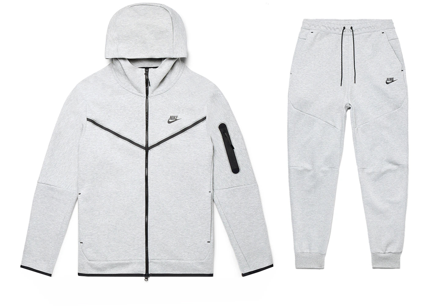 Nike Sportswear Tech Fleece Full Zip Hoodie & Joggers Set-Grey