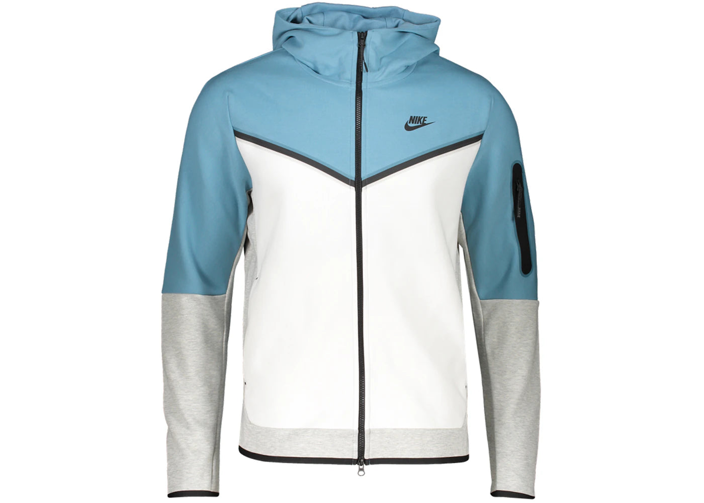 Nike Sportswear Tech Fleece Full-Zip Hoodie-Light Blue/White/Grey