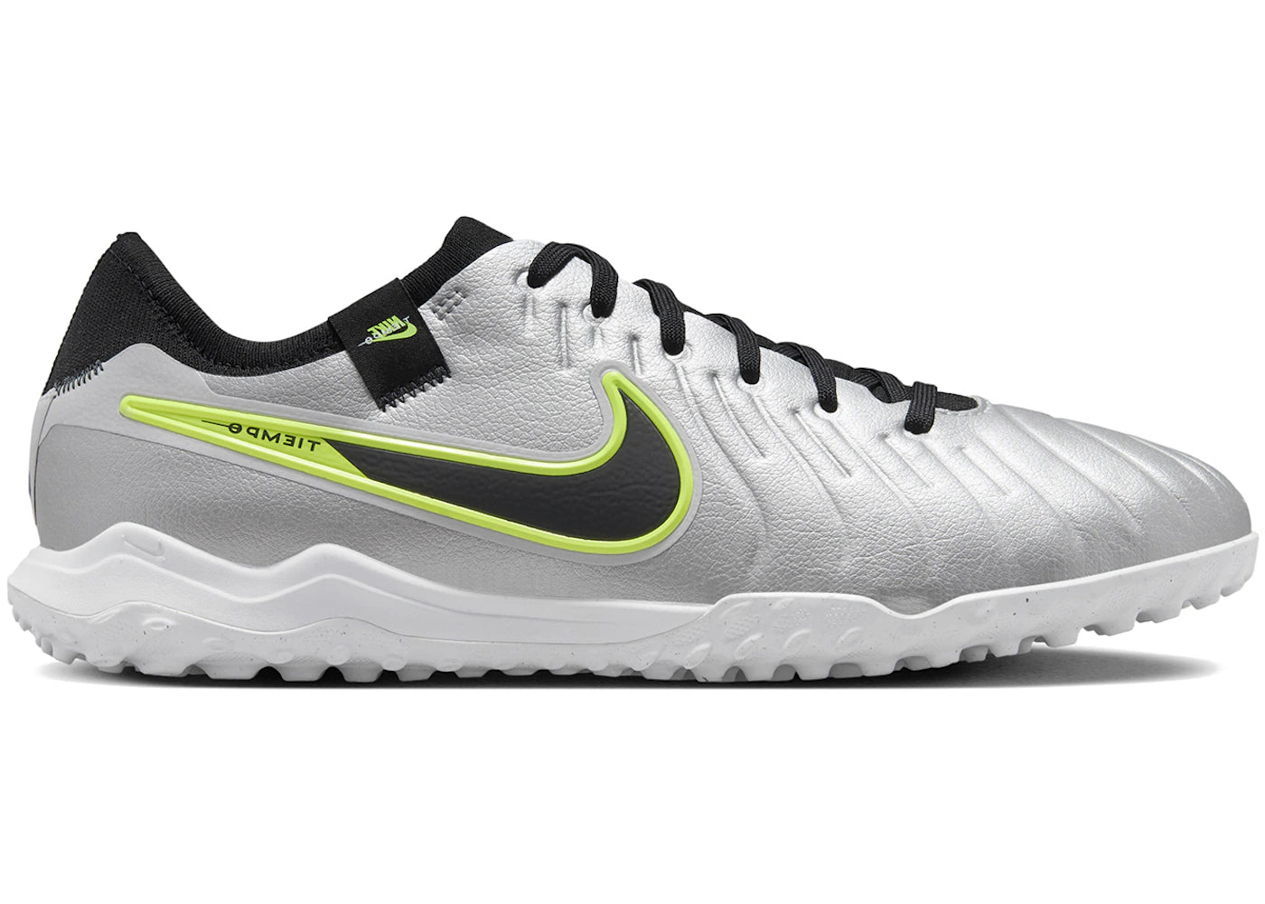 Nike Tiempo Legend 10 Pro TF-Metallic Silver Volt Black