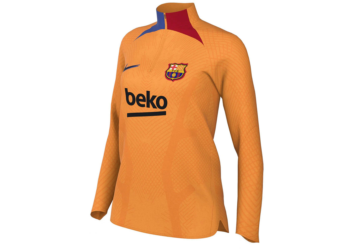 Nike Women's FC Barcelona Strike Elite Football Drill Top-Vivid Orange/Game Royal