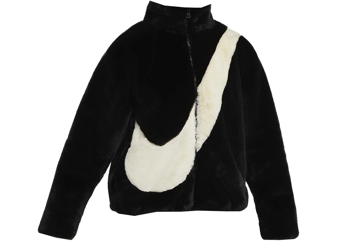 Nike Womens Oversized Swoosh Logo Jacket-Black/Fossil