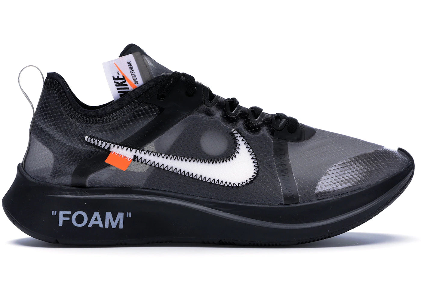 Nike Zoom Fly-Off-White Black Silver