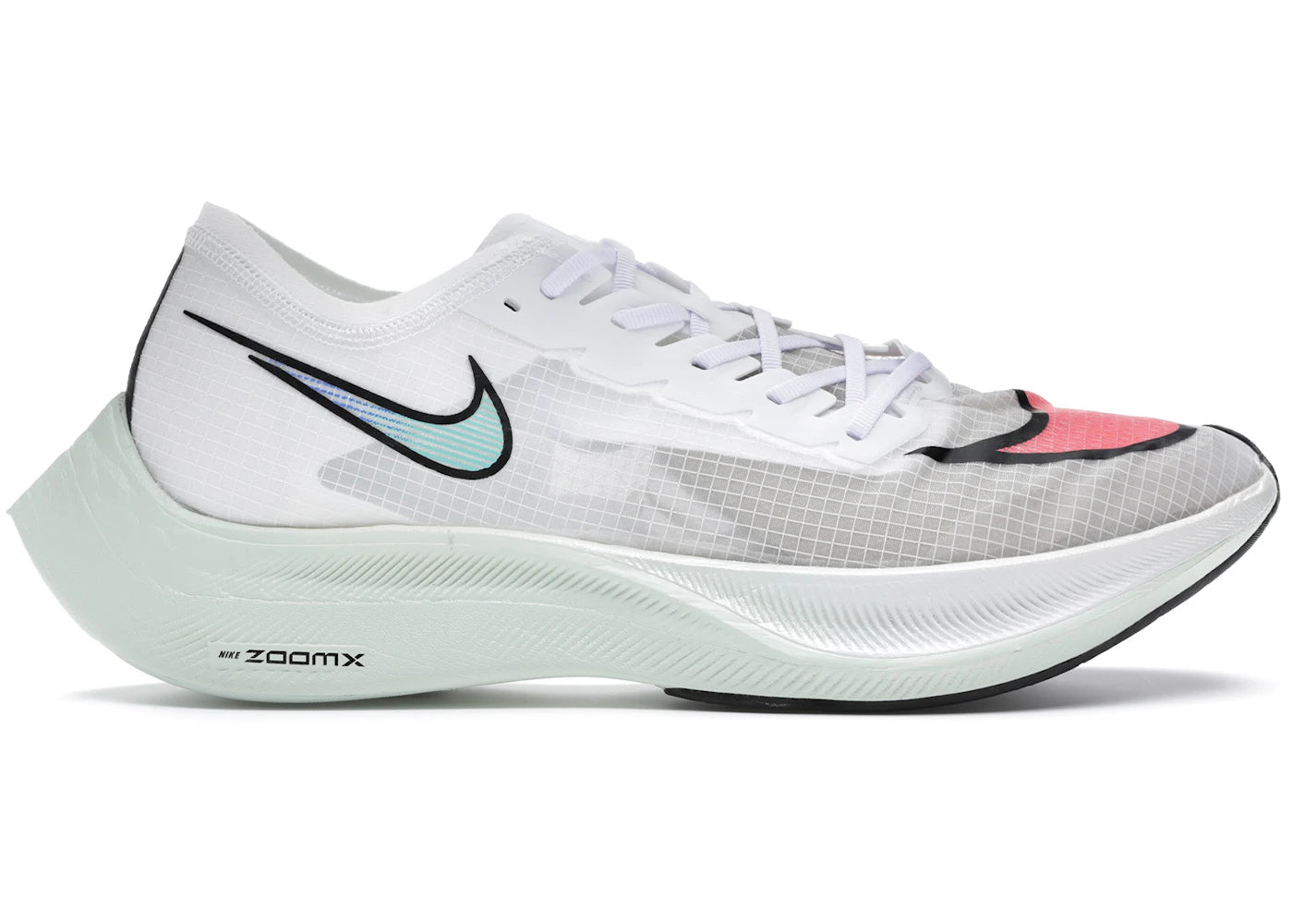 Nike ZoomX Vaporfly Next%-White Hyper Jade Flash Crimson