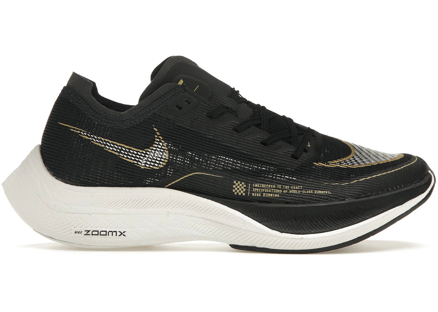 Nike ZoomX Vaporfly Next% 2-Black Metallic Gold Coin (Women's)