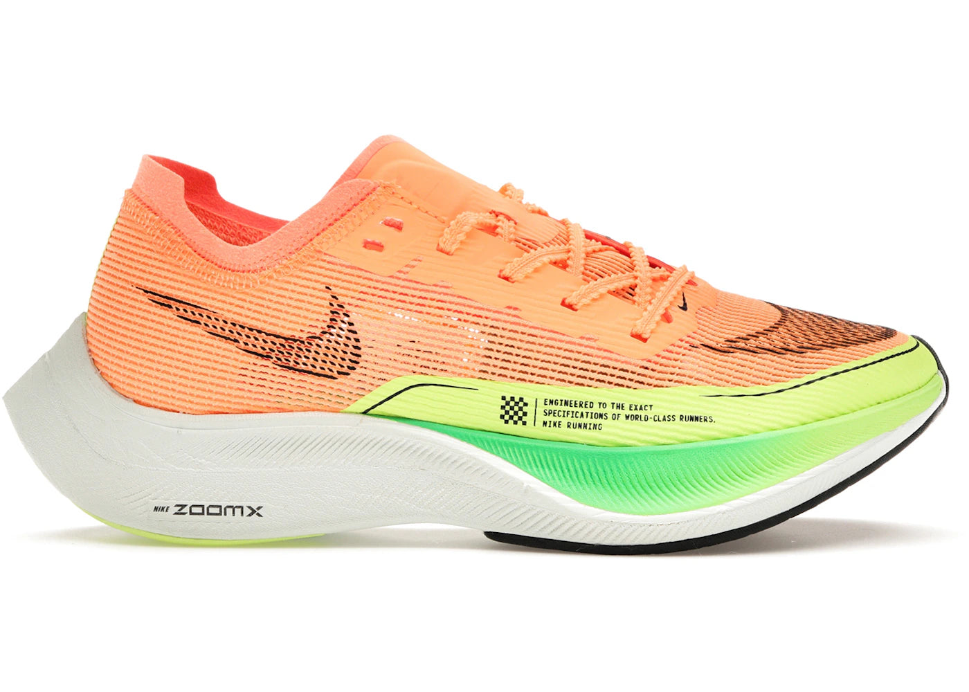Nike ZoomX Vaporfly Next% 2-Peach Cream Green Shock (Women's)