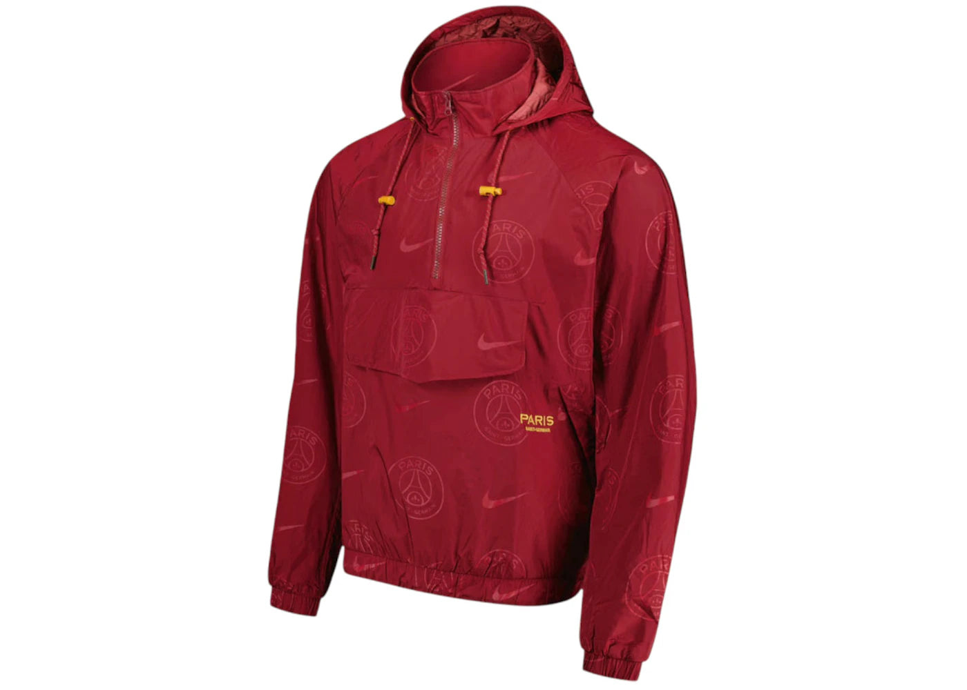Nike x Paris Saint Germain Team 31 Courtside Monogram Football Jacket-Team Red/Gold Suede