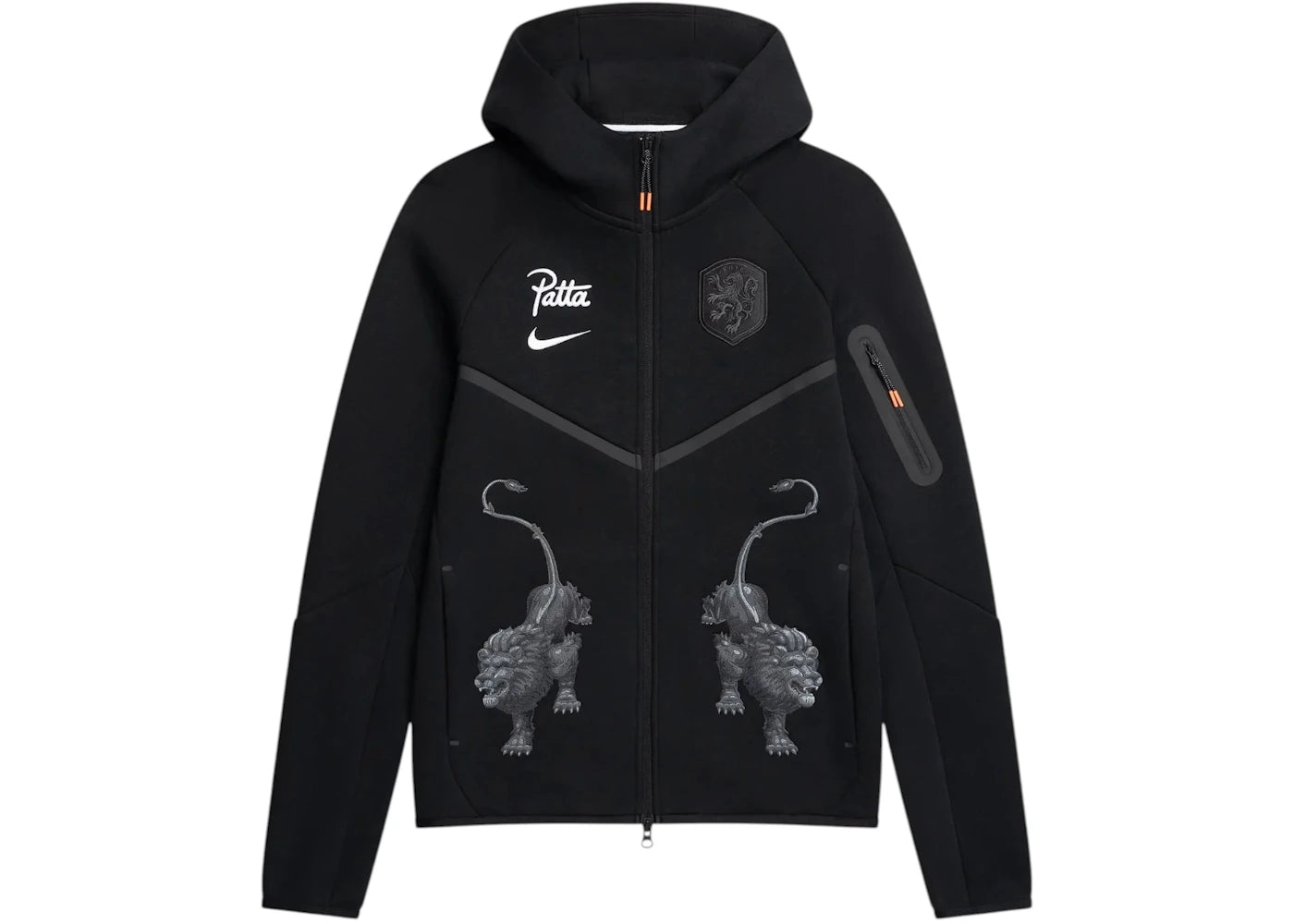 Nike x Patta x Netherlands KNVB Tech Fleece Zip Windrunner Hoodie Black