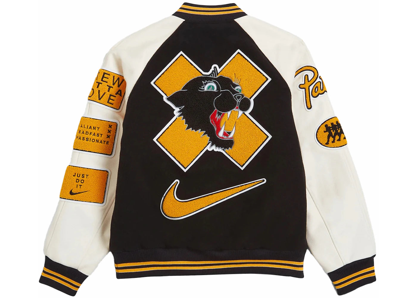 Nike x Patta Running Team Varsity Jacket-Black/Yellow/White