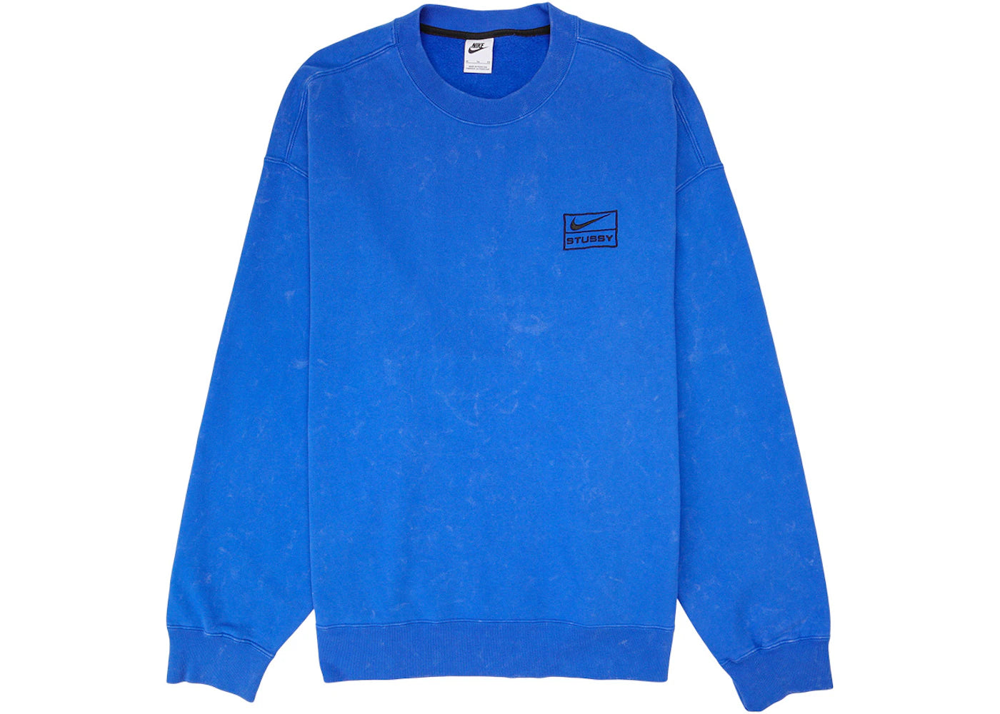 Nike x Stussy Acid Wash Crew Fleece-Blue