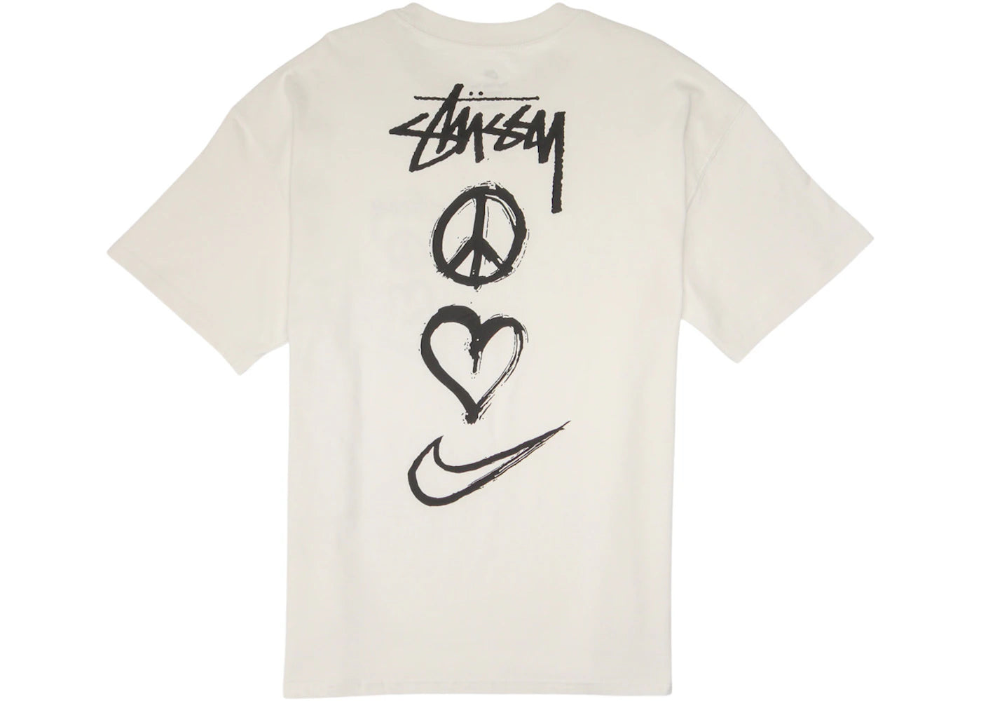 T-shirt Nike x Stussy Peace, Love, Swoosh (tailles américaines) - Blanc