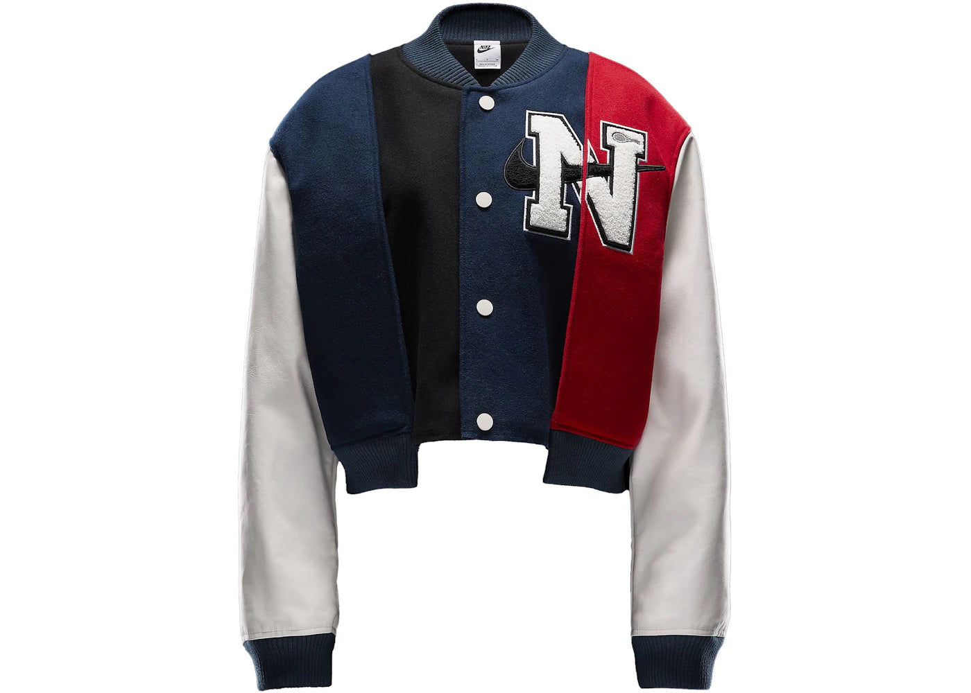 Nike x YOON Women's Oversized Varsity Jacket-Black/Armory Navy/Phantom/White
