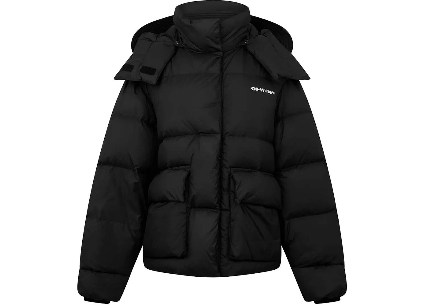 OFF-WHITE Peach Ny Arrow Over Down Puffer Coat-Black/White