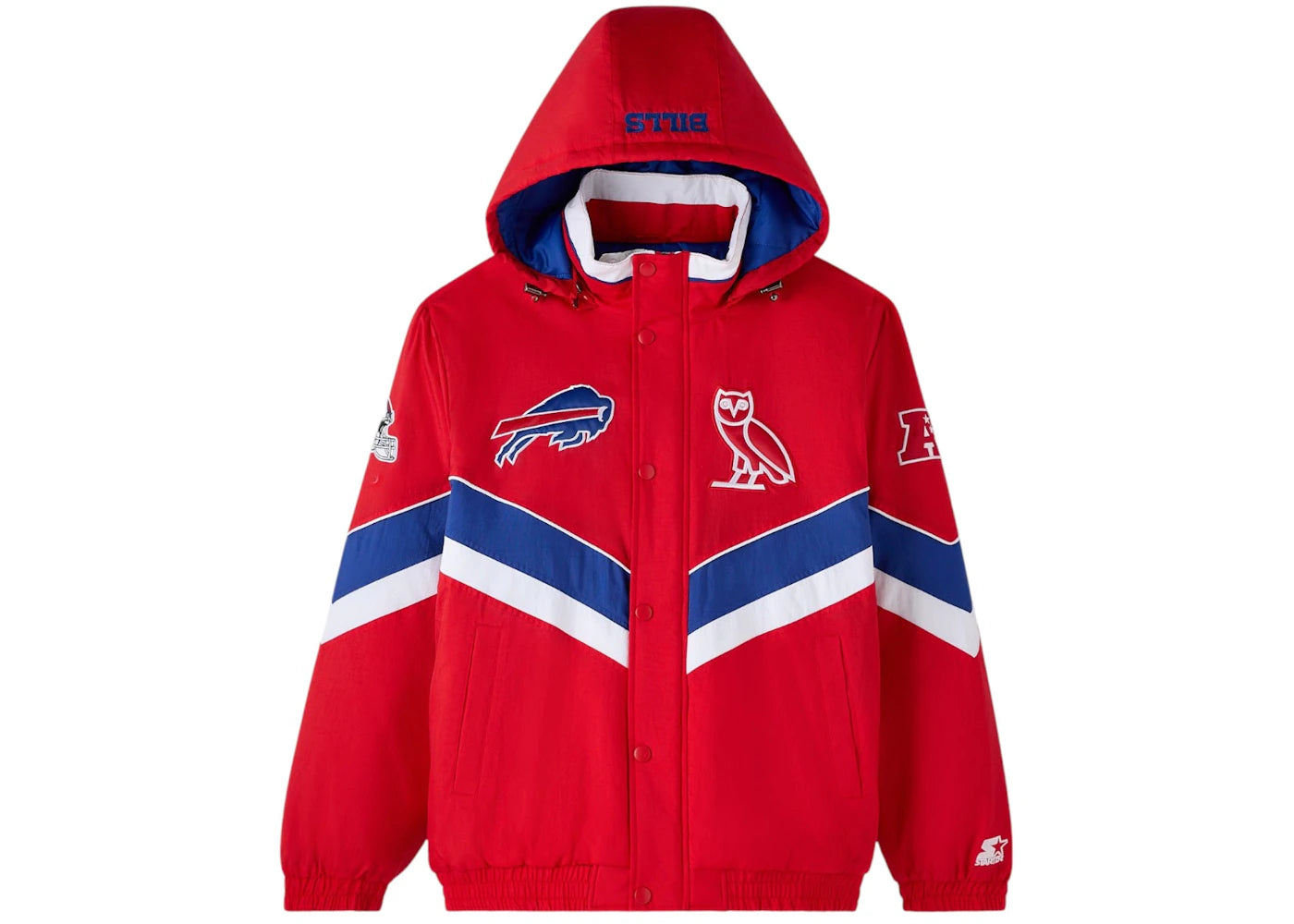 OVO x NFL Buffalo Bills Starter Sideline Puffer Jacket-Red