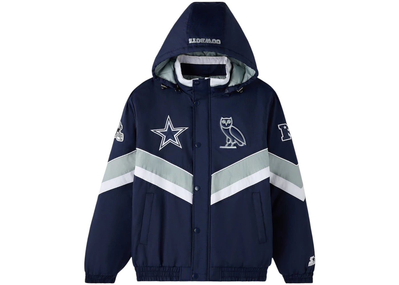 OVO x NFL Dallas Cowboys Starter Sideline Puffer Jacket-Navy