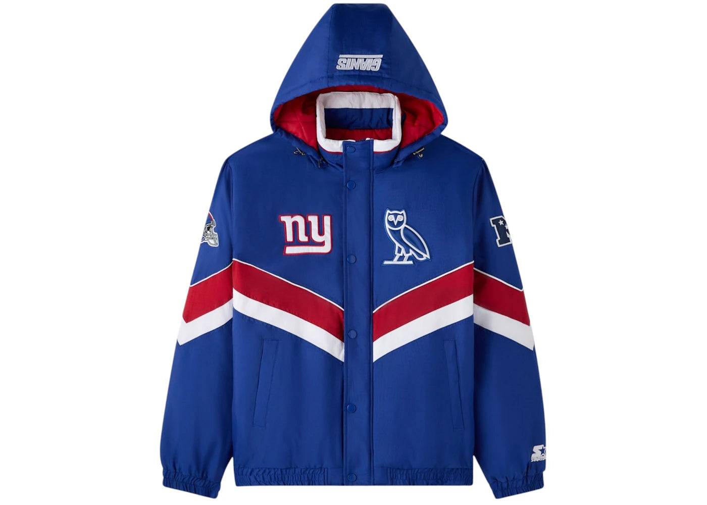 OVO x NFL New York Giants Starter Sideline Puffer Jacket-Blue