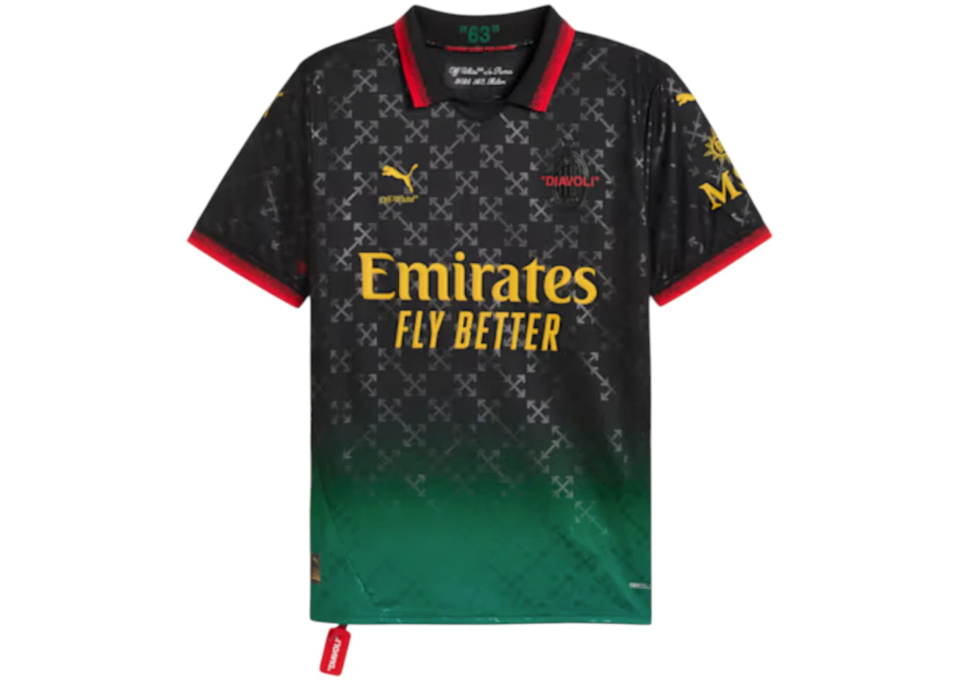 OFF-WHITE x Puma AC Milan Replica Jersey-Black