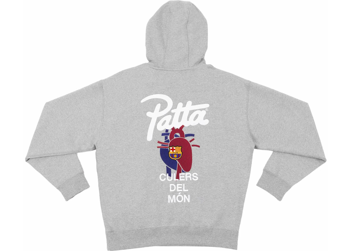 Patta x Barcelona FC Culers del Món Hooded Sweater-Dark Grey Heather/Deep Royal Blue