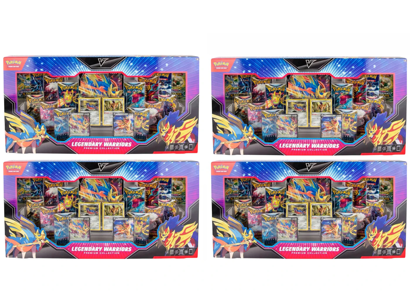 Lot de 4 cartes Pokémon Guerriers Légendaires Collection Premium