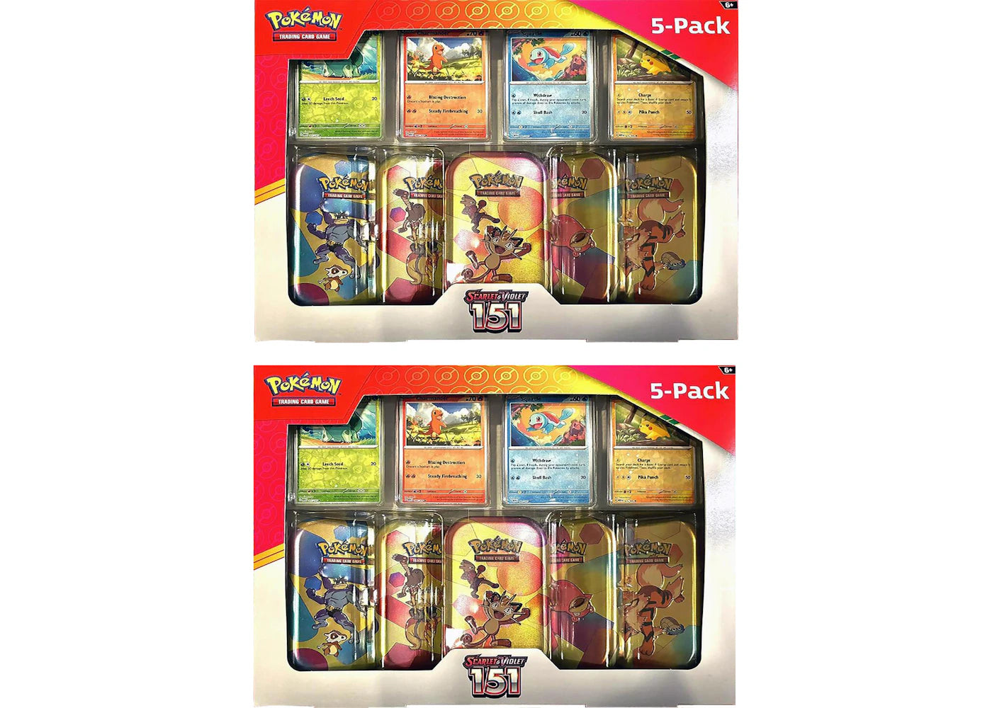 Pokémon Scarlet &amp; Violet-151 Lot de 5 mini-boîtes en métal Costco (les illustrations des boîtes varient)